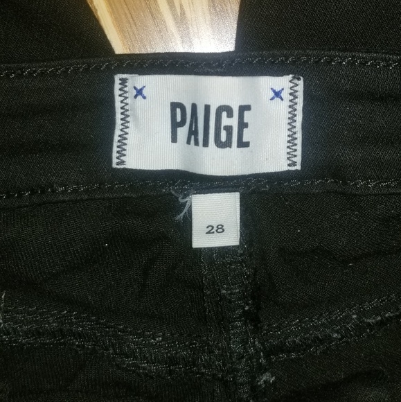 Paige Verdugo Ultra Skinny Black Distressed Jeans - Picture 7 of 8